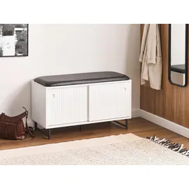 Beliani Schuhbank mit Stauraum BATOCHE Weiß