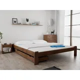 Bett ADA 180 x 200 cm, Eiche Matratze: Ohne Matratze, Lattenrost: Mit Lattenrost