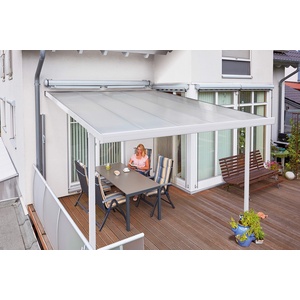 Gutta Terrassenüberdachung Aluminium, weiß, Typ D, 3060 mm breit, 4060 mm tief