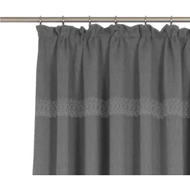 Wirth Vorhang WIRTH "Wiessee" Gr. 1, grau, B:75cm H:125cm, Jacquard, Baumwolle, Leinen, Modal, Gardinen