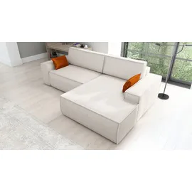 mebloland Ecksofa TOR mit Schlaffunktion. Farbe: Silver. - Hellgrau
