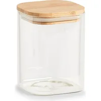 Zeller Vorratsglas mit Bambusdeckel BHT 10x14x10 cm weiß -