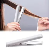 Mini-Lockenstab mit doppeltem Verwendungszweck, 2-in-1-Haarglätter und Lockenstab, Mini-Lockenstab für kurzes und langes Haar, tragbarer Mini-Lockenstab, für zu Hause und unterwegs (Weiß)