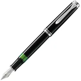 Pelikan Füllhalter Souverän 405, Schwarz, Feder F (fein), hochwertiger Kolbenfüller im Geschenk-Etui, 924415