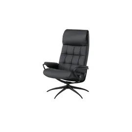 Stressless Relaxsessel London Leder 75 x 112 x 87 cm Schwarz mit Hocker