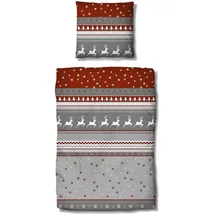 Traumschlaf Winterland rot 200 x 220 cm + 2 x 80 x 80 cm
