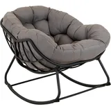 Lesli Living Schaukelstuhl Schaukelstuhl Relax-Stuhl Gartenstuhl grau schwarz grau