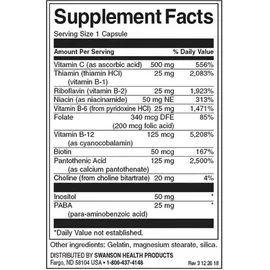 Swanson Super Stress B-Komplex mit Vitamin C Kapseln 100 St.