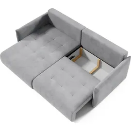 Fun Möbel Ecksofa Schlafsofa CANIO Stoff Monolith Grün Ottomane Links - Grün