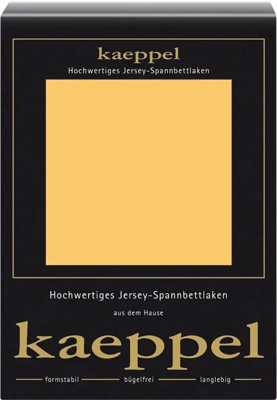 Spannbettlaken KAEPPEL "Single Jersey Mako Elasthan", gelb (mais), L:200cm, Jersey-Elasthan, Obermaterial: 97% Baumwolle, 3% Elasthan, Bettlaken, aus 97% Baumwolle und 3% Elasthan