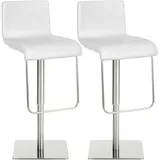 CLP 2er Set Barhocker Limon Kunstleder weiß/edelstahl