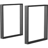 HOMCOM Tischbeine  2er-Set, Tischkufen, Möbelfüße aus Vierkantprofilen, für Couchtisch Esstisch, Stahl, Schwarz, 60x72 cm  Aosom