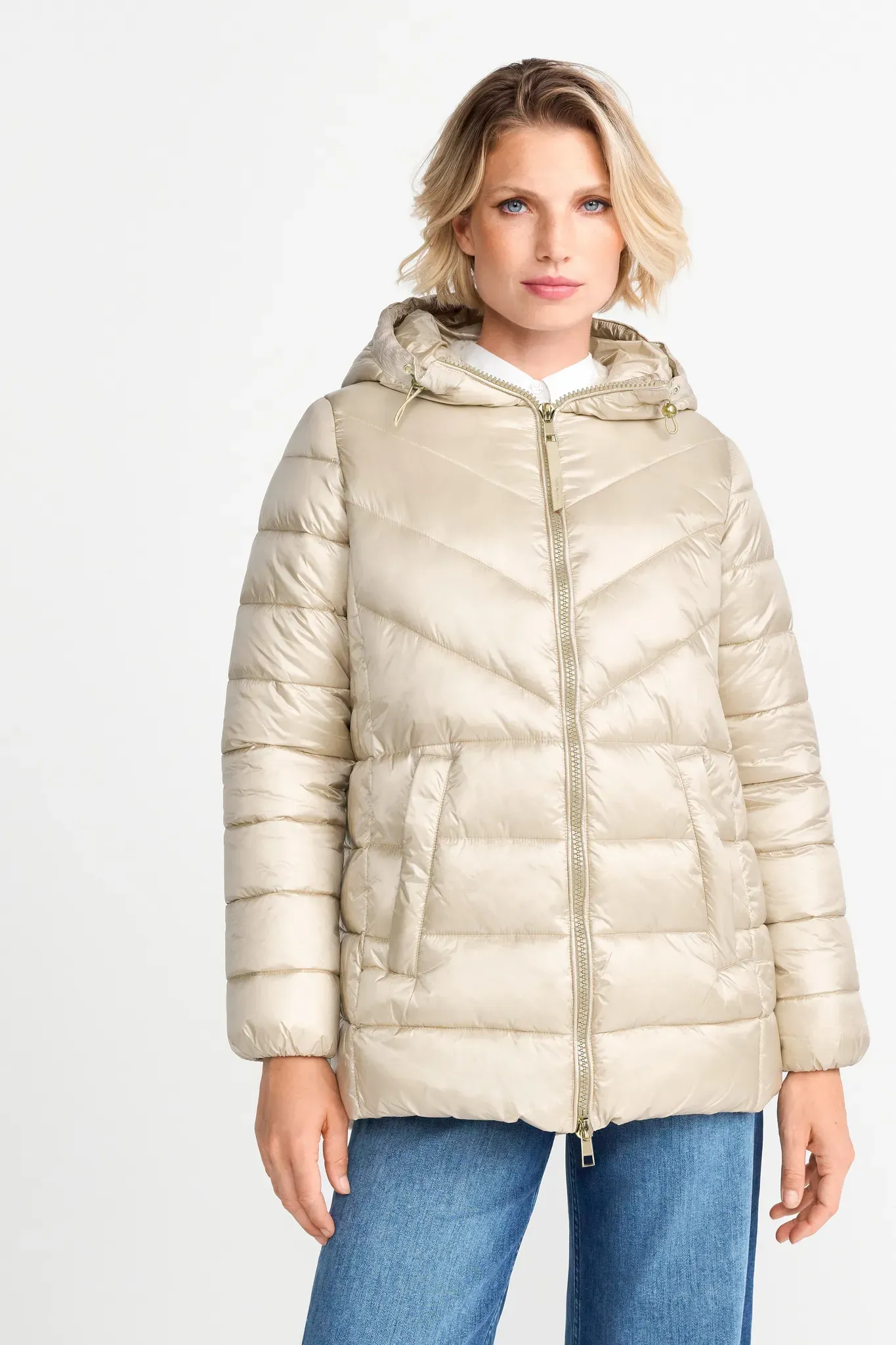 Steppjacke RICHROYAL, Damen, Gr. 36, braun (caffee latte), Web, Obermaterial: 100% Polyamid. Futter: 100% Polyester. Wattierung: 100% Polyester, Jacken Steppjacke, mit 2-Wege-Reißverschluss