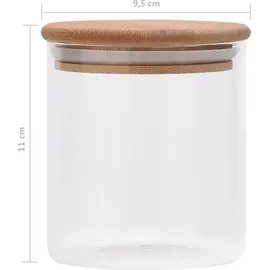 vidaXL Vorratsglas mit Bambusdeckel 600 ml 10 St.