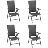 furnicato Gartenstuhl 55 x 64 x 105 cm schwarz 4 St.