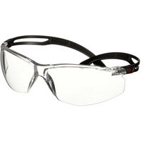 3M SecureFit 500 Schutzbrille, schwarze Bügel, Scotchgard Antikratz-/Antibeschlag-Beschichtung (K&N), klare Scheibe, SF501SGAF-BLK