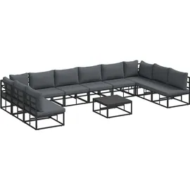 vidaXL Garten-Lounge-Set 11-tlg. schwarz