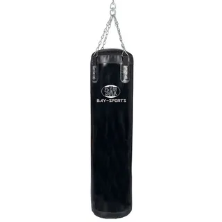 BAY-Sports Boxsack Sandsack 150 x 35 cm schwarz Kunstleder ungefüllt