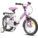 HILAND Starry 14 Zoll Kinderfahrrad für Mädchen ab 3 4 5 6 7 Jahren, mit Stützräder, Gepäckträger, Klingel, Handbremse und Rücktrittbremse, ... - Lila