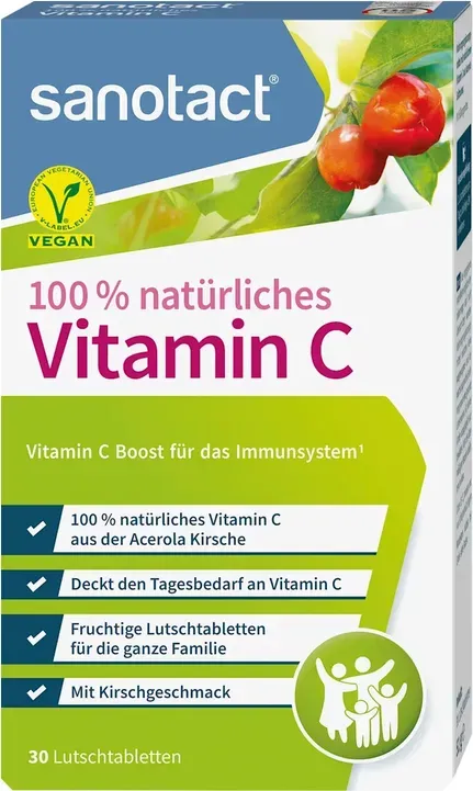 Sanotact 100% natürliche Vitamin-C-Lutschtabletten 30 Stück
