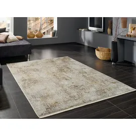 OCI DIE TEPPICHMARKE Teppich OCI DIE TEPPICHMARKE "BESTELLER CAVA", beige (beige, goldfarben), B:80cm H:8mm L:150cm, Viskose, Teppiche, Teppich, Glanz Viskose, mit Fransen, Hoch Tief Struktur, Vintage, Wohnzimmer