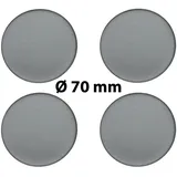 4 x Ø 70 mm Polymere Aufkleber / Metall-Optik / Nabenkappen, Felgendeckel