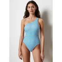 Marc O'Polo Badeanzug, mit asymmetrischem Trägerdesign, blau