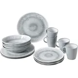 Brunner Melamin Ess Geschirr Set Lunch Box 16-tlg. grau