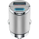 Cellular Line Micron Multiport Car Charger - iPhone, Samsung, Xiaomi, Oppo and other Smartphones and Tablets Mini-Autoladegerät mit 2 Anschlüssen, 30W