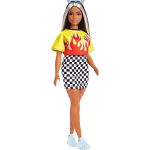 Barbie Fashionistas mit langem gesträhntem Haar & Flammen-Crop-Top