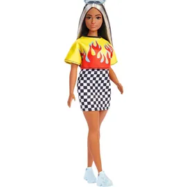 Barbie Fashionistas mit langem gesträhntem Haar & Flammen-Crop-Top