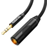 Tisino Klinke Adapter 3,5mm Klinkenstecker auf 6,35mm Klinken, 6.35mm to 3.5mm Mini Stereo Adapter for Amplifiers, Guitar, Headphone, Amp etc. - 30cm