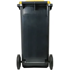 Stier Müllgroßbehälter 120 l Grau mit Gelbem Deckel