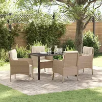 vidaXL Garten Essgruppe 5-tlg. Beige