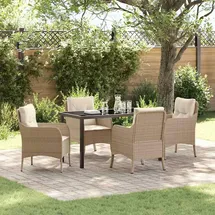 vidaXL Garten Essgruppe 5-tlg. Beige