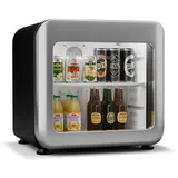 Klarstein Getränkekühlschrank Glastür Mini Kühlschrank 46 L Hausbar LED 0-10 °C
