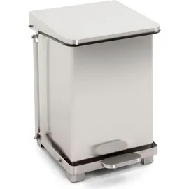 V-Part Industrieller Tritt-Mülleimer 27 l Silber