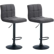 CLP 2er Set Barhocker Calma Stoff I Höhenverstellbarer Barstuhl Mit Metallgestell I Thekenhocker Mit Integrierter Fußstütze