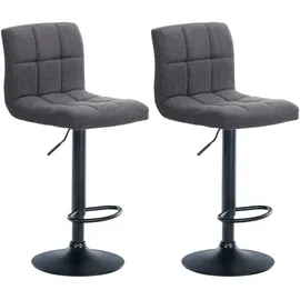 CLP 2er Set Barhocker Calma Stoff I Höhenverstellbarer Barstuhl Mit Metallgestell I Thekenhocker Mit Integrierter Fußstütze