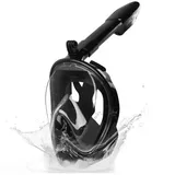 Athlix Taucherbrille Schnorchelmaske Anti-Leak Vollgesichts Unterwasser Maske, Kein Beschlagen, 180 Grad Weitwinkel Sicht, GoPro Halterung schwarz XS (Kinder)