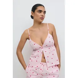 Gina Tricot - Poplin pyjamas singlet - pyjamas - Pink - S - Dame - Pink - S