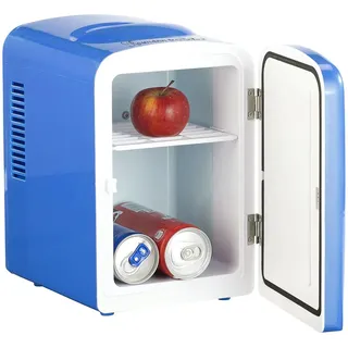 Rosenstein & Söhne Reisekühlschrank: Mini-Kühlschrank mit Warmhalte-Funktion, für 12 & 230 V, 4 Liter, blau (Mini Reise Kühlschrank, Mobiler, Zigarettenanzünder)