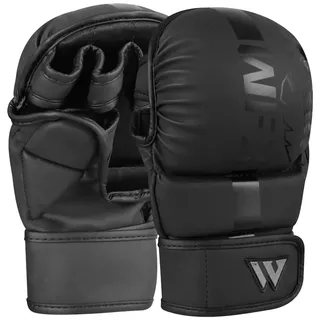 WFX MMA-Handschuhe, Kampfsport-Handschuhe, Sparring, Grappling, Muay Thai, Käfigkampf, offene Handfläche, verstellbare Handgelenkstütze, Boxtraining, Kampfsport, Boxsack, Kickboxen, Maya (Schwarz, XL)