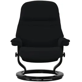 Stressless Relaxsessel Leder 75 x 100 x 73 cm Schwarz mit Hocker