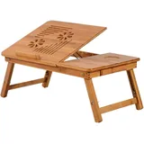 Homcom Laptoptisch Betttisch Bambustisch Klapptisch Notebooktisch Bambus (Modell 1)   Aosom