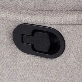 MCW 2er Kinosessel MCW-L93, Relaxsessel Fernsehsessel Sofa, Armlehne Liegefunktion Nosagfederung Stoff/Textil ~ grau-braun