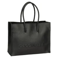 Coccinelle Myrtha Maxi Log Handbag Grained Leather Noir