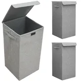 Dune Design 2er Set 50L Wäschekorb mit Deckel 30x30x60 - XXL Wäschesammler Wäschebox Faltbar