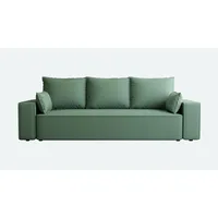 4ALL HOME Sofa mit Schlaffunktion Veno 242x95 cm - Couch - Sofa mit Bettkasten - 3 Sitzer - Schlafsofa - Schlafsofa mit Bettkasten - Cord - Wohnzimmer (Onega 06 Mint)