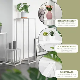 bremermann Blumenhocker 3er-Set, Metall-Blumenständer, Blumensäule (White)